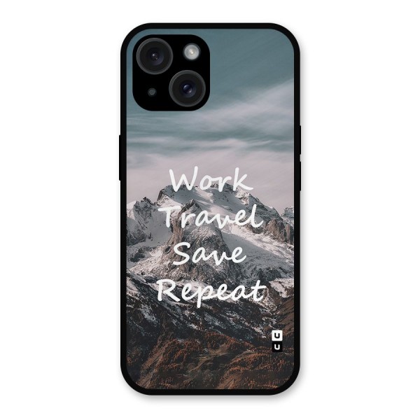 Work Travel Metal Back Case for iPhone 15