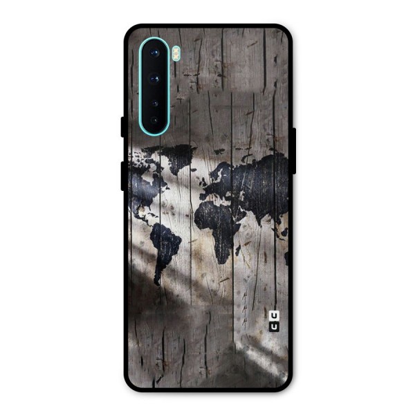 World Map Wood Design Metal Back Case for OnePlus Nord