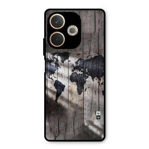 World Map Wood Design Metal Back Case for Oppo A5 Pro