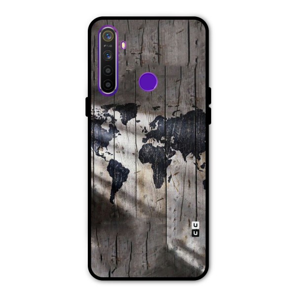 World Map Wood Design Metal Back Case for Realme Narzo 10