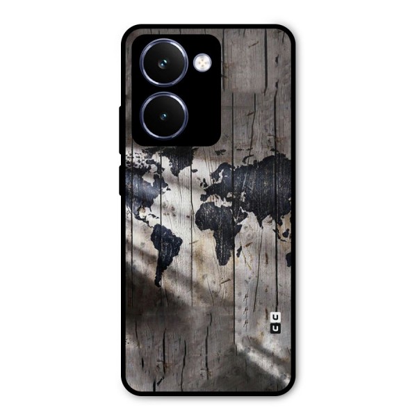 World Map Wood Design Metal Back Case for Realme P3 Ultra