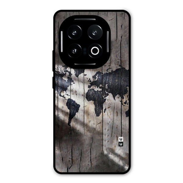 World Map Wood Design Metal Back Case for iQOO 13