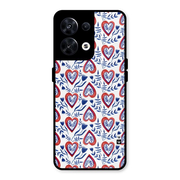 Wrapping Hearts Pattern Metal Back Case for Oppo Reno8 5G