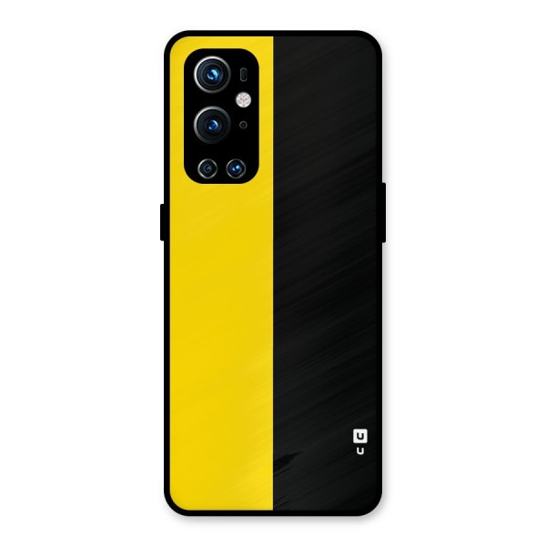 Yellow Black Super Minimalistic Metal Back Case for OnePlus 9 Pro