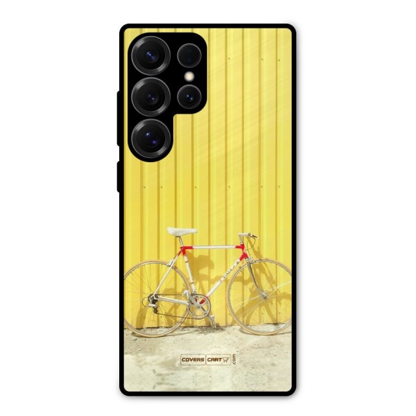 Yellow Cycle Classic Metal Back Case for Galaxy S25 Ultra