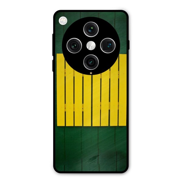 Yellow Fence Metal Back Case for Oppo Find X8 Pro