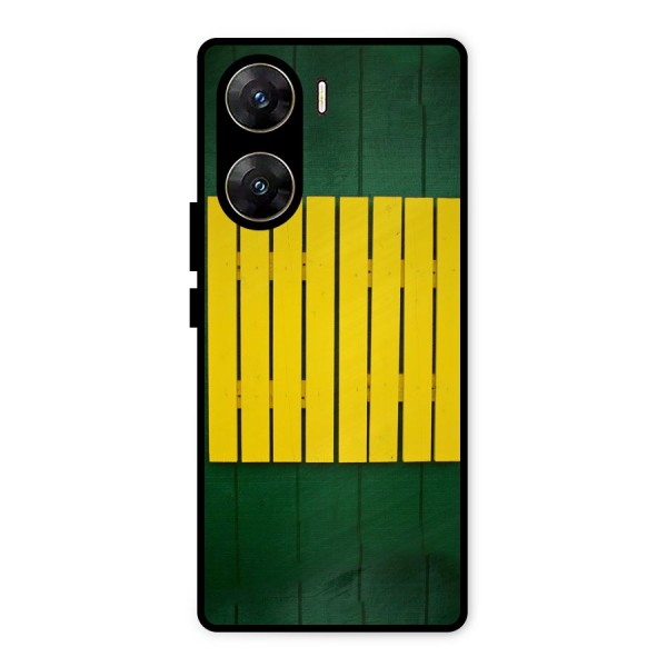 Yellow Fence Metal Back Case for Vivo V29e