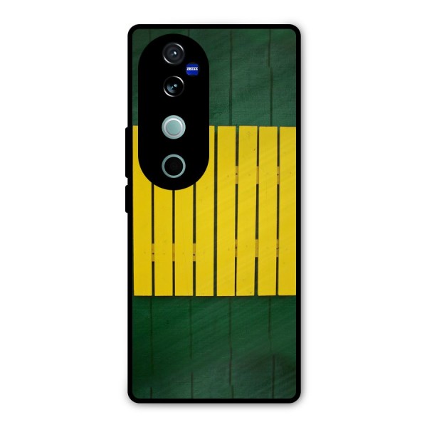 Yellow Fence Metal Back Case for Vivo V40 Pro