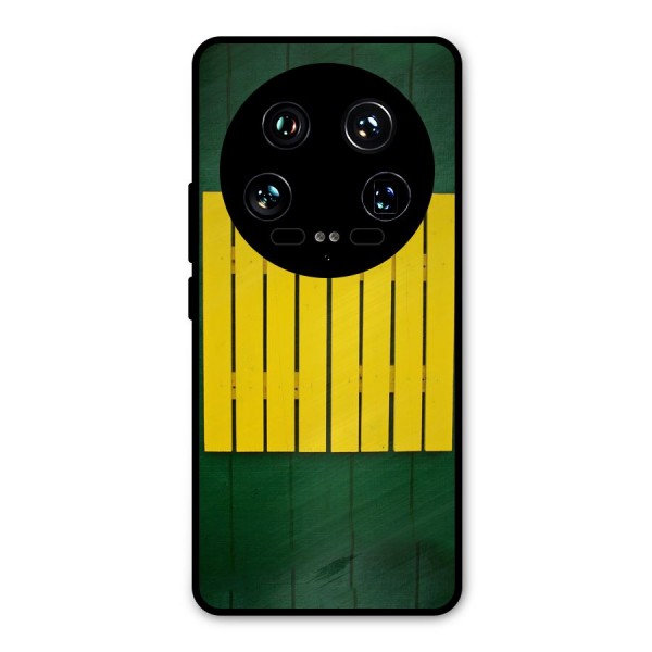 Yellow Fence Metal Back Case for Xiaomi 14 Ultra