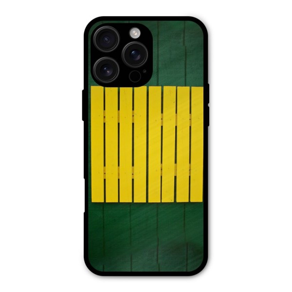Yellow Fence Metal Back Case for iPhone 16 Pro Max