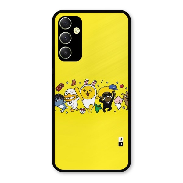 Yellow Friends Metal Back Case for Galaxy A34