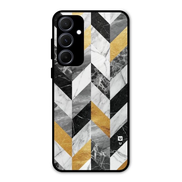 Yellow Grey Marble Metal Back Case for Galaxy A35