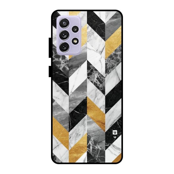 Yellow Grey Marble Metal Back Case for Galaxy A72