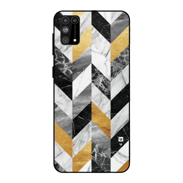 Yellow Grey Marble Metal Back Case for Galaxy F41