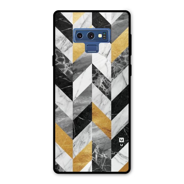 Yellow Grey Marble Metal Back Case for Galaxy Note 9
