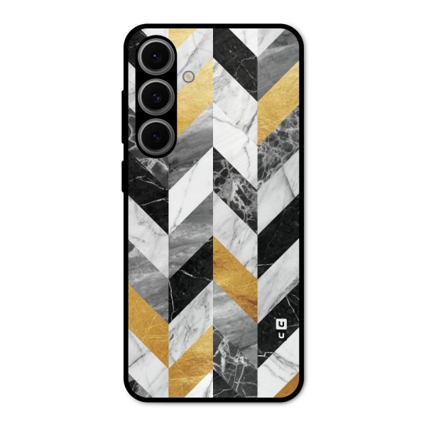 Yellow Grey Marble Metal Back Case for Galaxy S24 FE