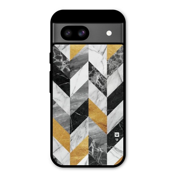 Yellow Grey Marble Metal Back Case for Google Pixel 8a