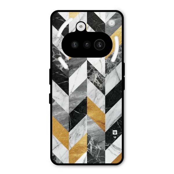 Yellow Grey Marble Metal Back Case for Nothing Phone 3a