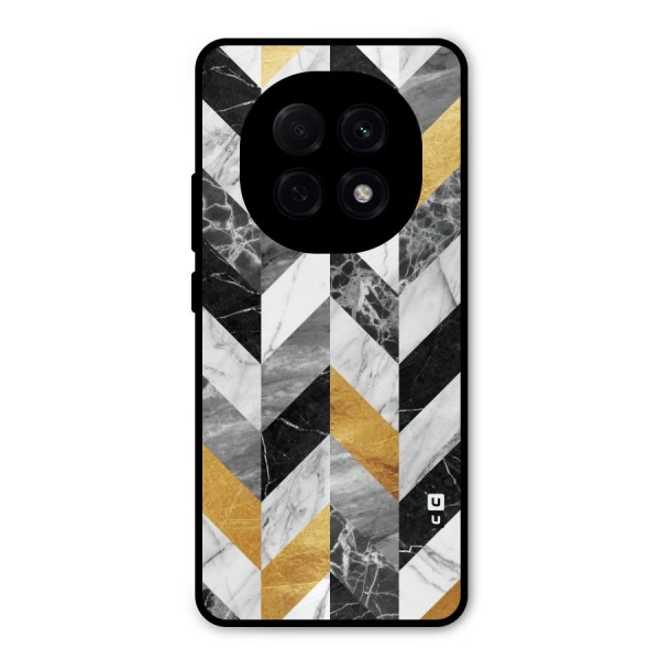 Yellow Grey Marble Metal Back Case for Oppo F29 Pro