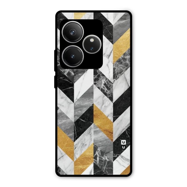 Yellow Grey Marble Metal Back Case for Realme GT 6