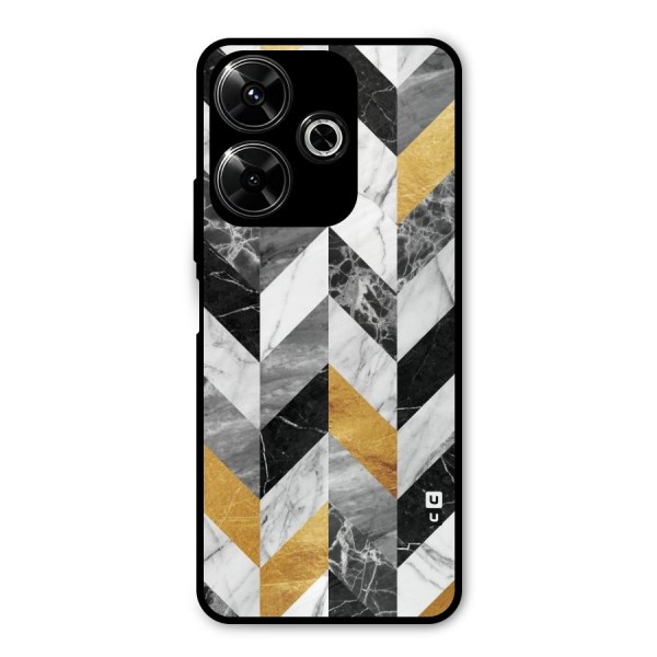 Yellow Grey Marble Metal Back Case for Redmi 13 5G