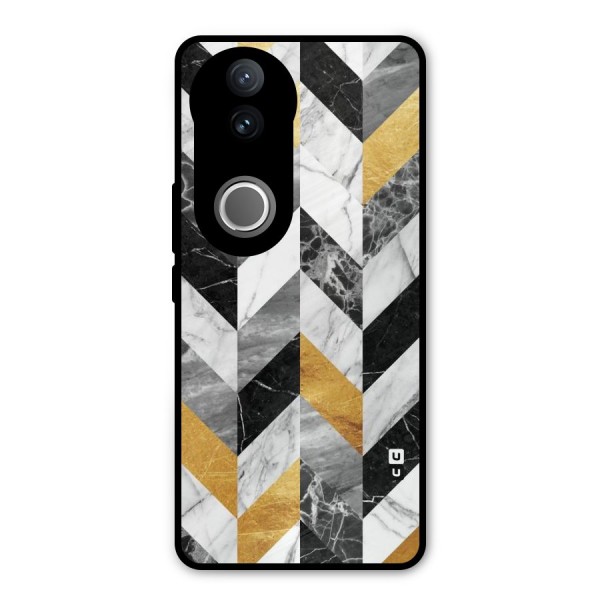 Yellow Grey Marble Metal Back Case for Vivo V50e