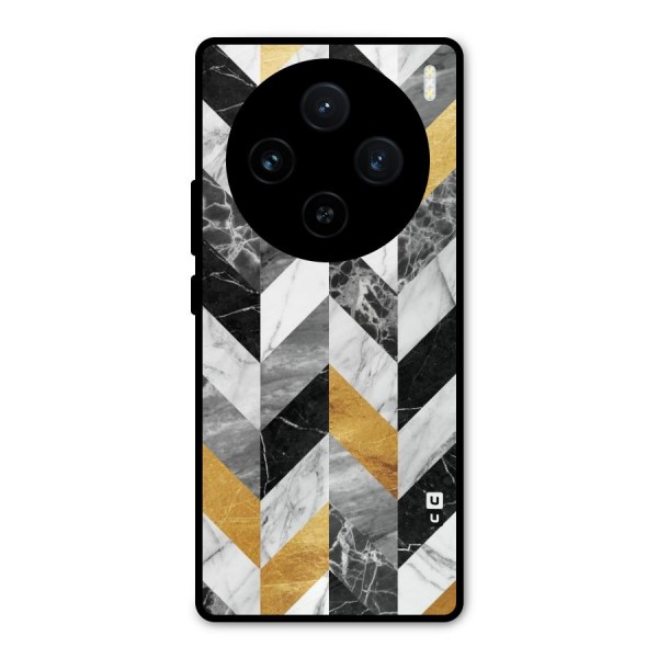 Yellow Grey Marble Metal Back Case for Vivo X100