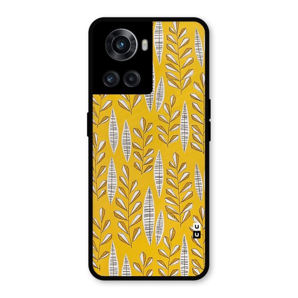Yellow Leaf Pattern Metal Back Case for OnePlus 10R