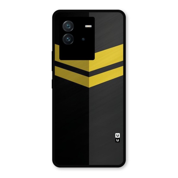 Yellow Lines Metal Back Case for iQOO Neo 6 5G