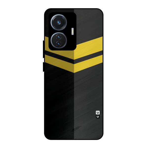 Yellow Lines Metal Back Case for iQOO Z6 44W