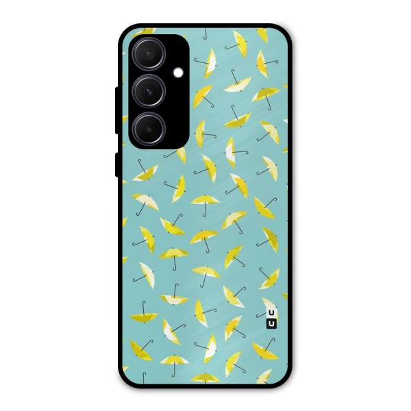 Yellow Umbrella Pattern Metal Back Case for Galaxy A35