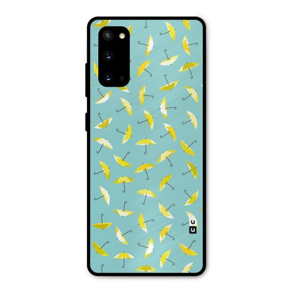 Yellow Umbrella Pattern Metal Back Case for Galaxy S20