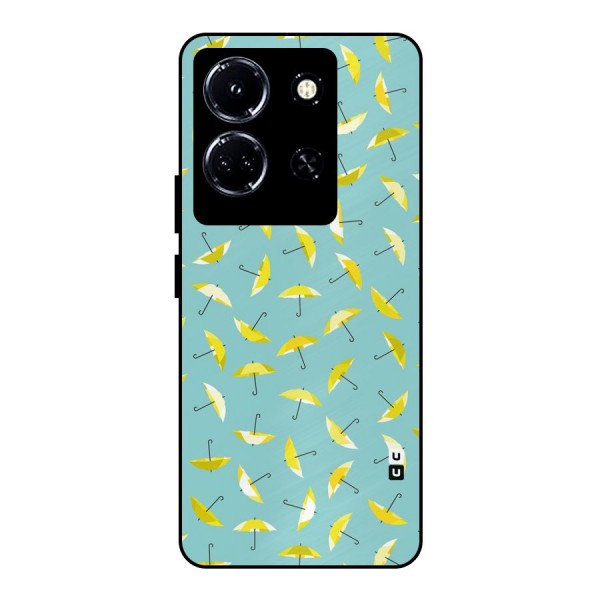 Yellow Umbrella Pattern Metal Back Case for Infinix Note 30 5G
