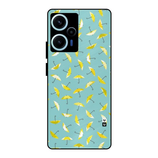 Yellow Umbrella Pattern Metal Back Case for Poco F5