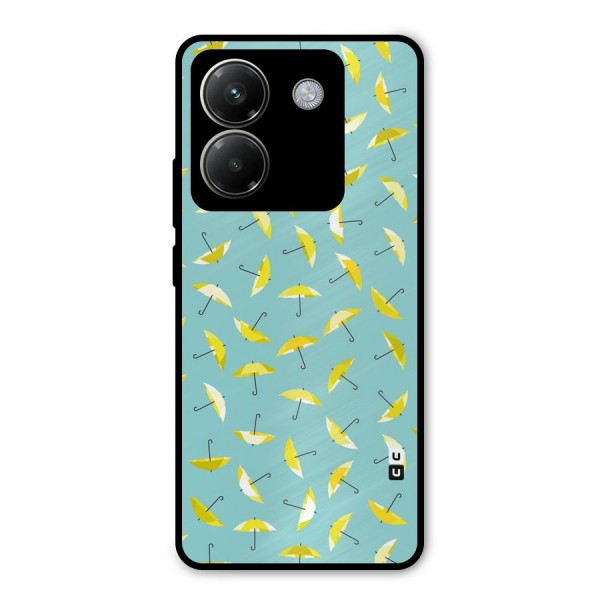Yellow Umbrella Pattern Metal Back Case for Poco M7 Pro 5G