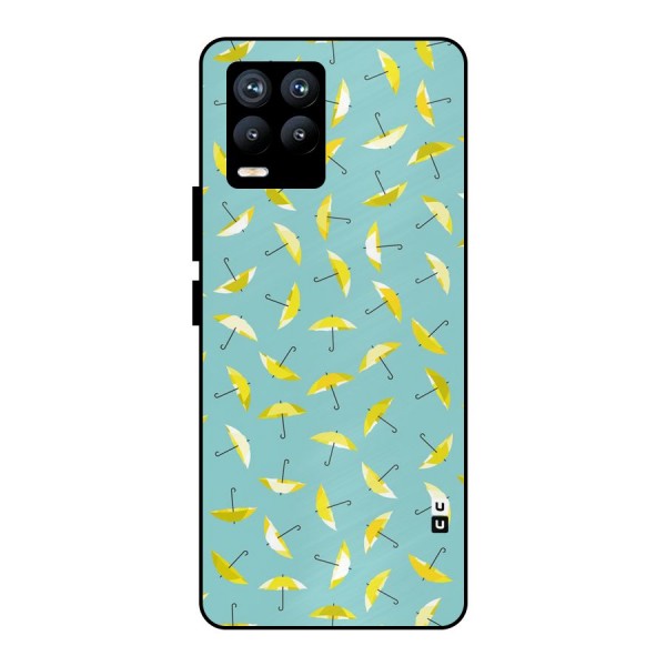 Yellow Umbrella Pattern Metal Back Case for Realme 8 Pro