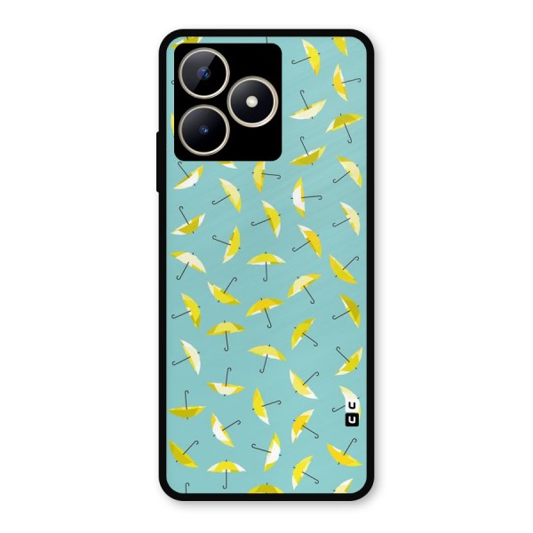 Yellow Umbrella Pattern Metal Back Case for Realme C53