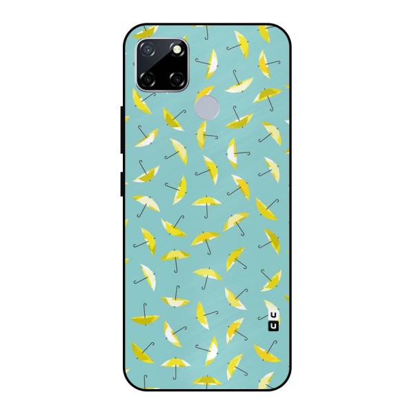 Yellow Umbrella Pattern Metal Back Case for Realme Narzo 30A