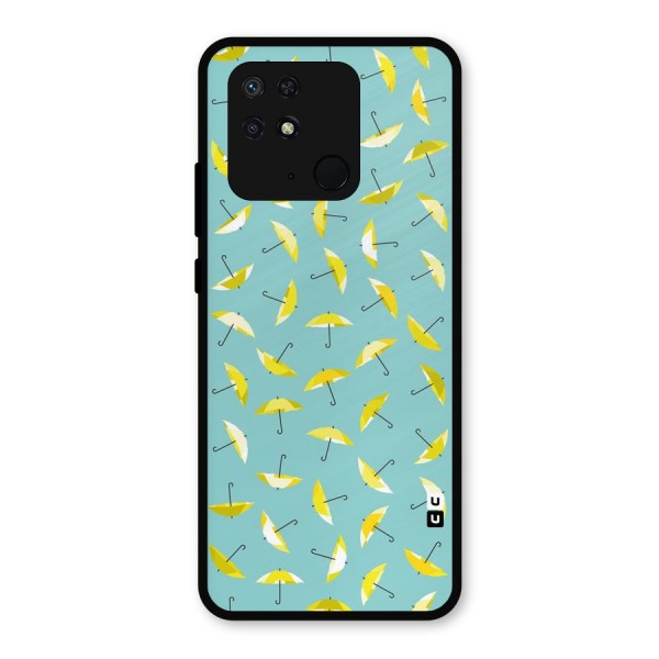 Yellow Umbrella Pattern Metal Back Case for Redmi 10 Power