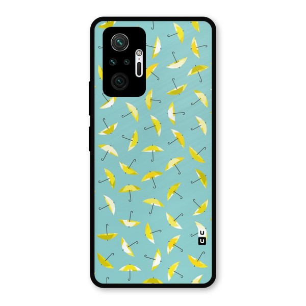 Yellow Umbrella Pattern Metal Back Case for Redmi Note 10 Pro Max
