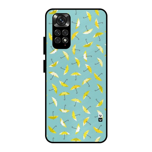 Yellow Umbrella Pattern Metal Back Case for Redmi Note 11 Pro