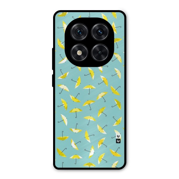 Yellow Umbrella Pattern Metal Back Case for Redmi Note 14 Pro 5G