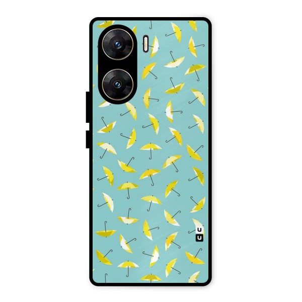 Yellow Umbrella Pattern Metal Back Case for Vivo V29e