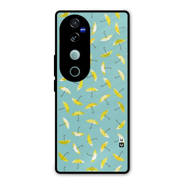 Yellow Umbrella Pattern Metal Back Case for Vivo V40