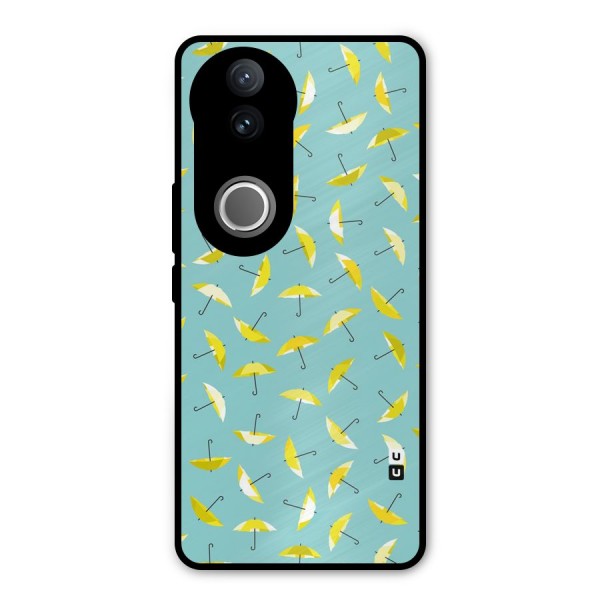 Yellow Umbrella Pattern Metal Back Case for Vivo V50e