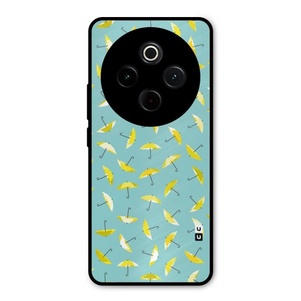 Yellow Umbrella Pattern Metal Back Case for iQOO Z10