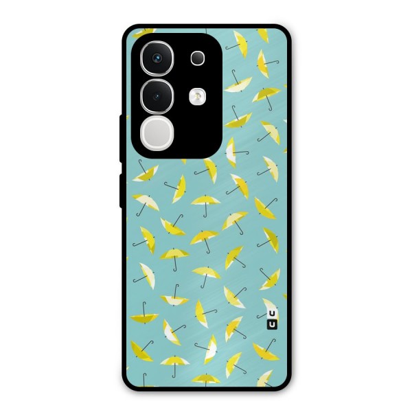 Yellow Umbrella Pattern Metal Back Case for iQOO Z10x