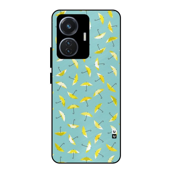 Yellow Umbrella Pattern Metal Back Case for iQOO Z6 44W