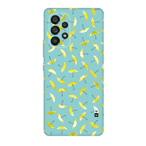 Yellow Umbrella Pattern Original Polycarbonate Back Case for Galaxy A53 5G