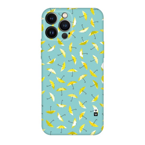 Yellow Umbrella Pattern Original Polycarbonate Back Case for iPhone 13 Pro Max